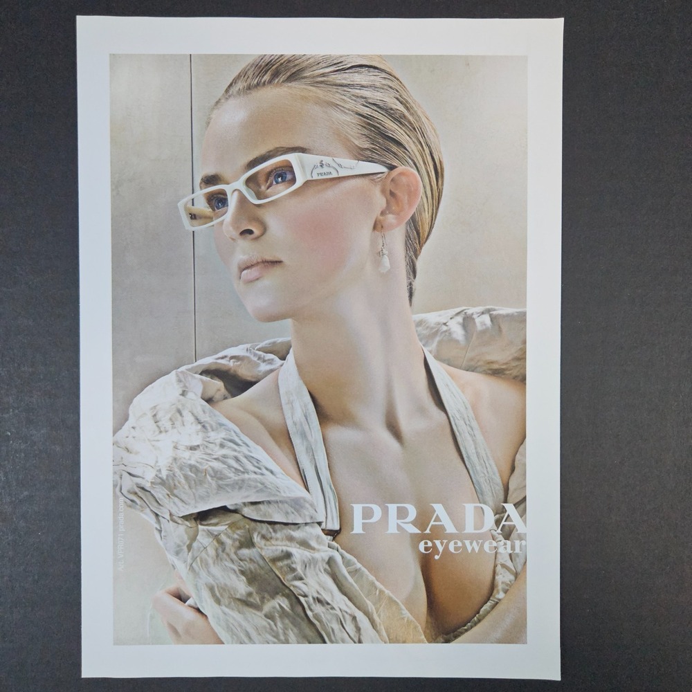 2009 Prada Eyewear VPR071 Print Ad Women's Designer Fashion Wrinkled Clothing